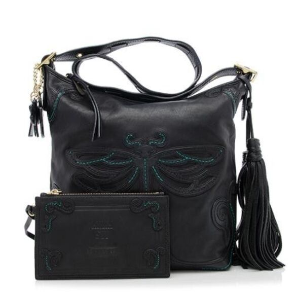 COACH LIMITED EDITION ANNA SUI DRAGONFLY DUFFLE BAG 21182 *COMPLETE SET* ~NWOT - Picture 1 of 16